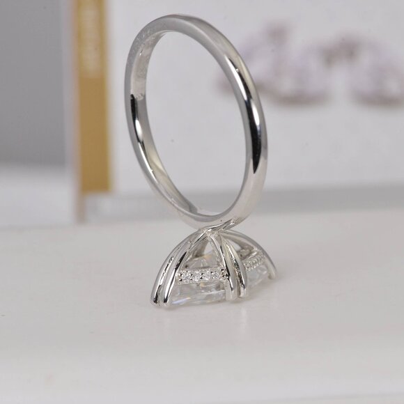 GRA Certified Marquise Cut Moissanite Ring 3.2tcw Engagement Ring 925 - Picture 5 of 7